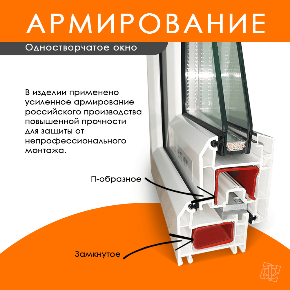 Пластиковое окно 1060 х 640 ТермА Эко