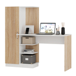 Стол компьютерный Бейсик белый/сонома