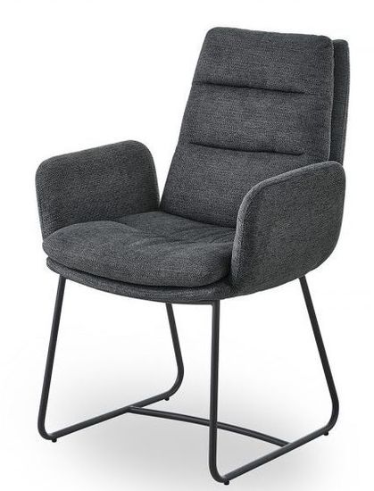 Стул мягкий обеденный с подлокотниками Vern темно-серый
