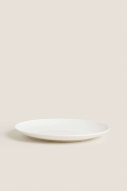 ZARA HOME ТОНКАЯ ФАРФОРОВАЯ ПЛОСКАЯ ТАРЕЛКА, БЕЛЫЙ