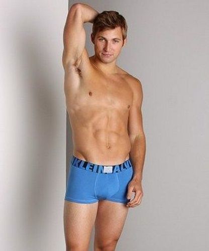 Мужские трусы боксеры синие с синими буквами Calvin Klein X Word Trunk Tempest Modal