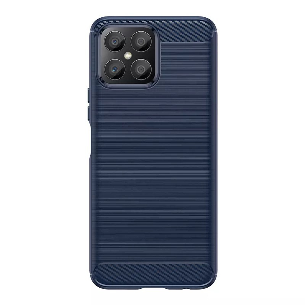 Защитный чехол в стиле карбон синего цвета для Honor X8 4G с 2022 года, серии Carbon от Caseport
