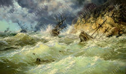 Плотников В. В. Буря у Балаклавы 14 ноября 1854г. Холст, масло. 2020 г.