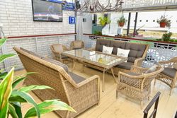 "Гляссе" диван трехместный из искусственного ротанга, цвет соломенный