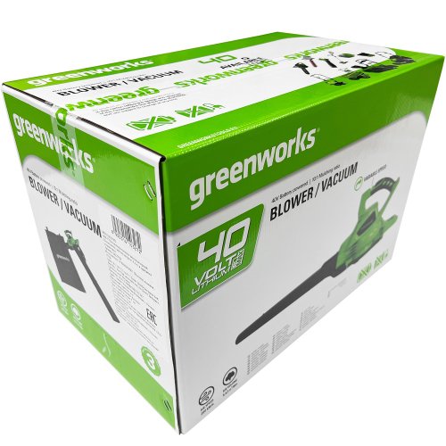 Пылесос-воздуходувка GREENWORKS GD40BV 40 V с акб и з/у   2406907UB