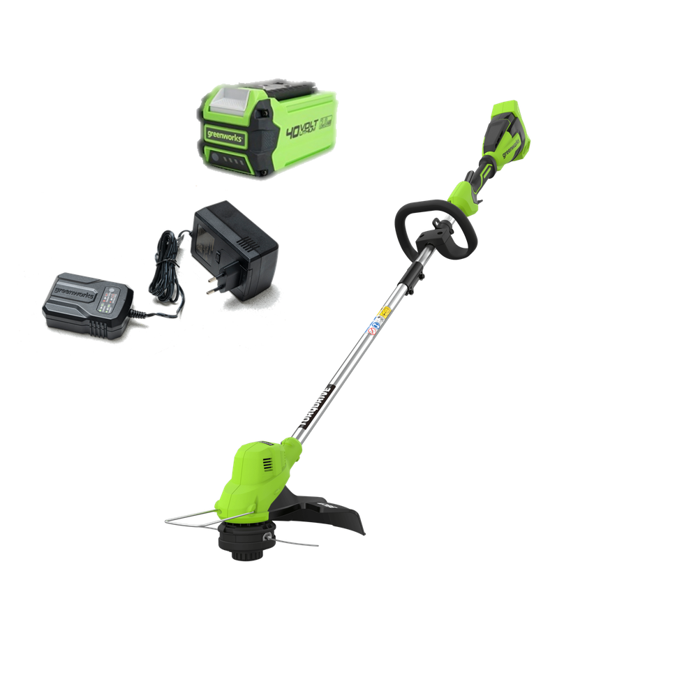 Аккумуляторный триммер Greenworks GD40LTK2, 40v, 38 см, (2112207UA), с аккумулятором 2 А·ч и зарядным устройством