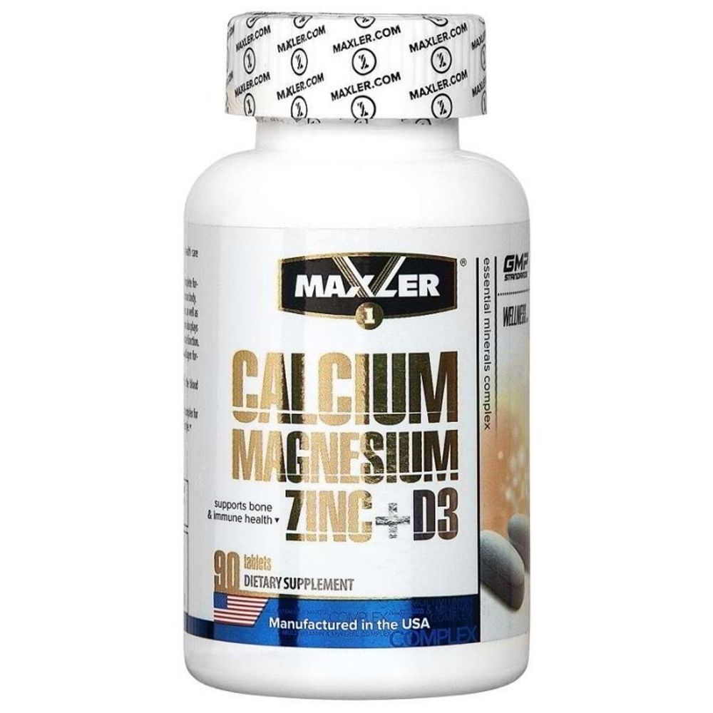 Calcium Zinc Magnesium+D3 (Maxler) 90 таб