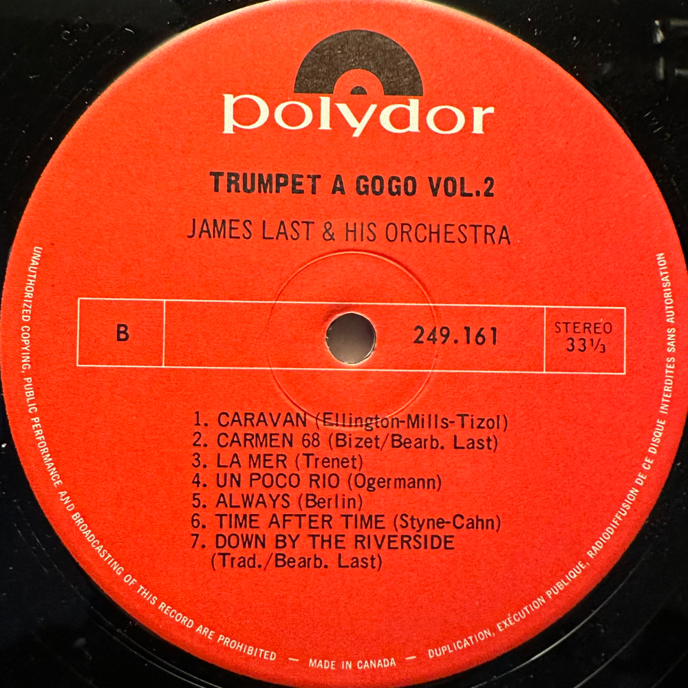 James Last ‎– Trumpet a Gogo Vol. 2 (Канада 1973г.)