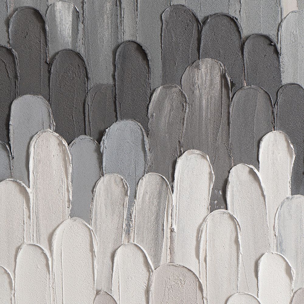 Панно декоративное с ручной росписью By Feel, 140х70 см, черно-белое