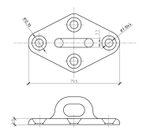 Пластина с U-скобой 79.5 мм, нержавейка
