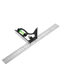 Угольник строительный металлический, длина 30см, 45, 90 градусов