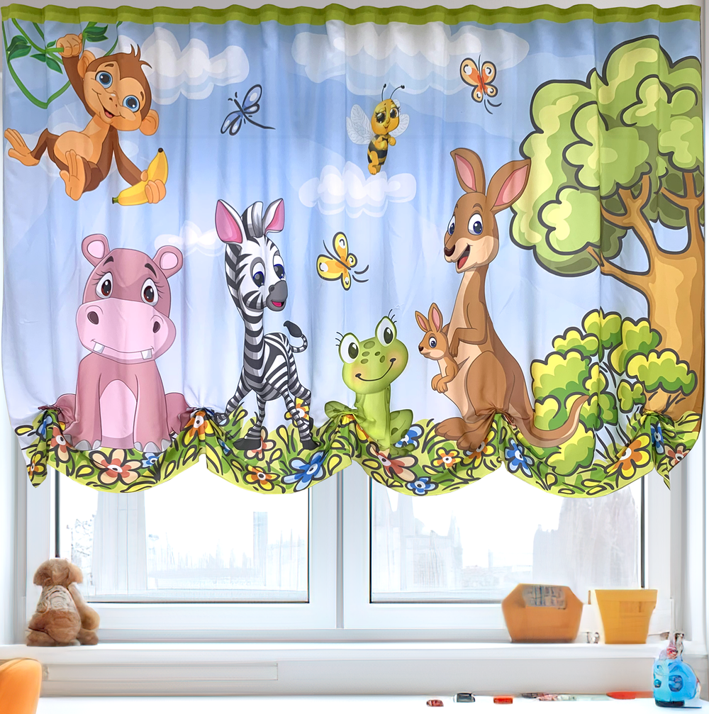 Дизайн штор "Забавные зверушки"