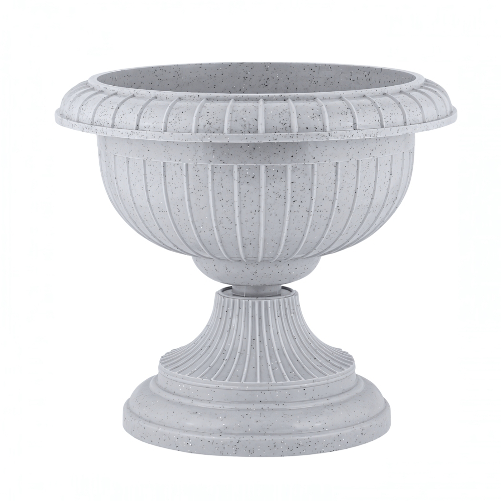 Вазон на ножке большой D 395 мм 9,5 л, светлый камень