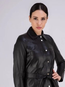 Кожаная куртка демисезонная рубашка