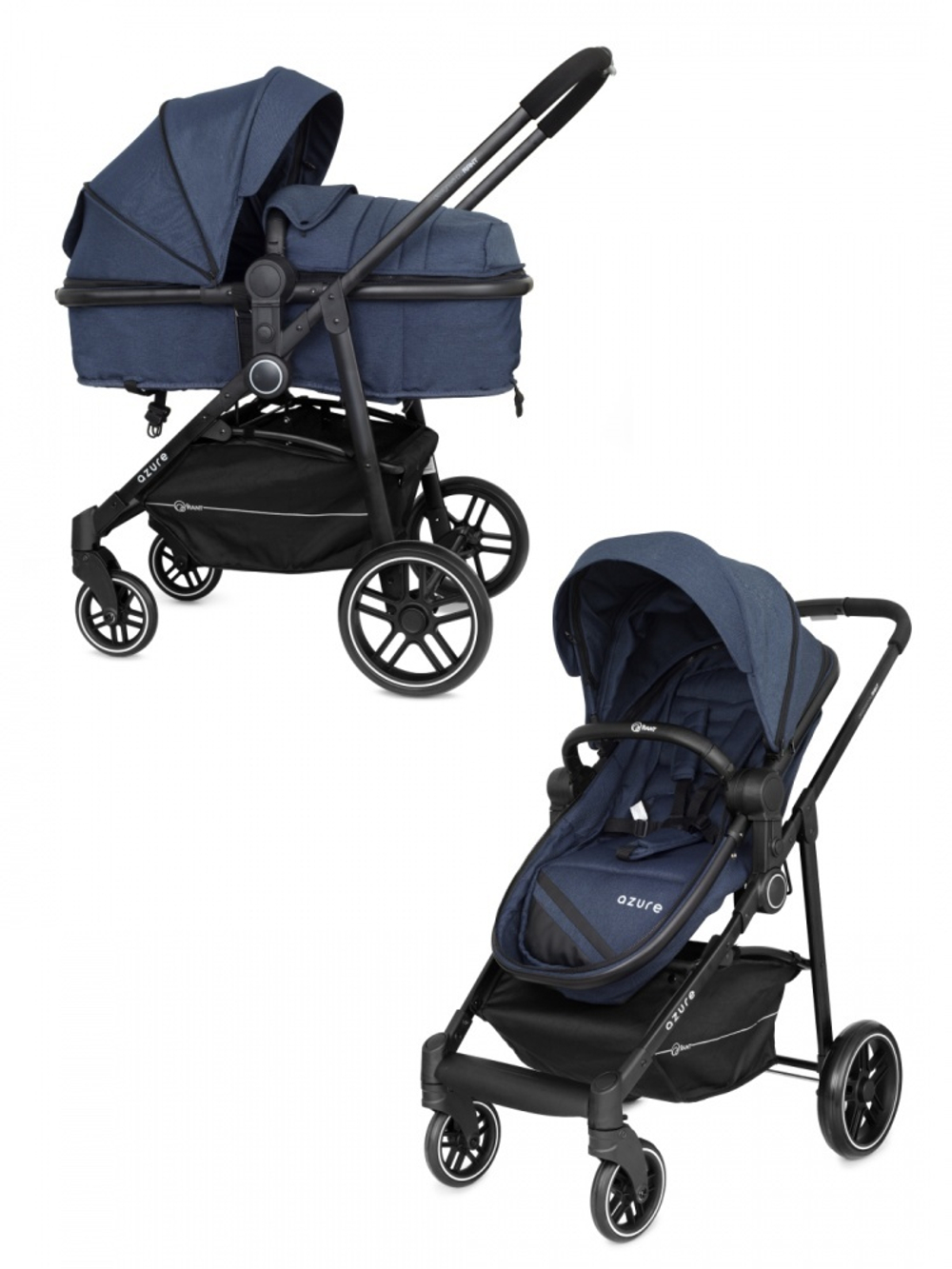 Коляска детская 2-в-1 "AZURE Trends" RA147 alu. Blue