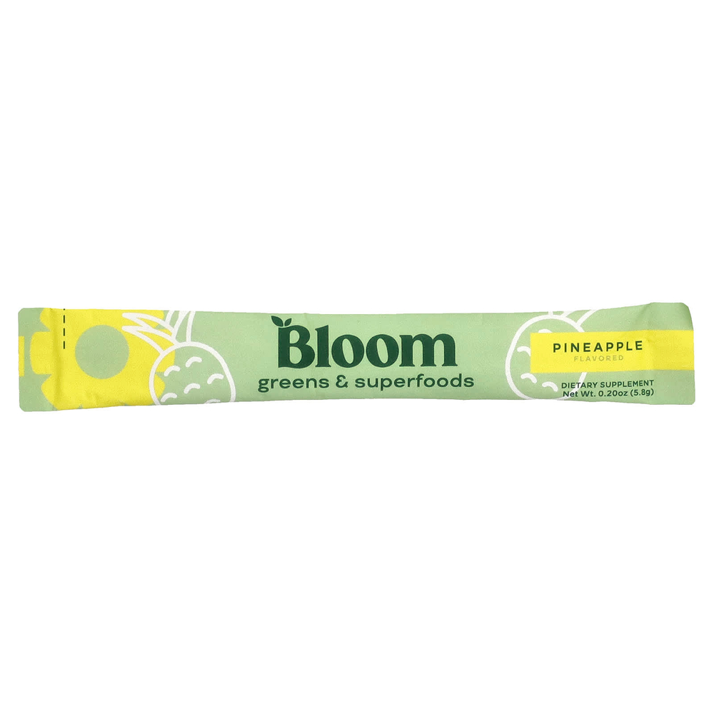 Bloom, Greens & Superfoods, ананас, 5 пакетиков в стиках по 5,82 г (0,21 унции)