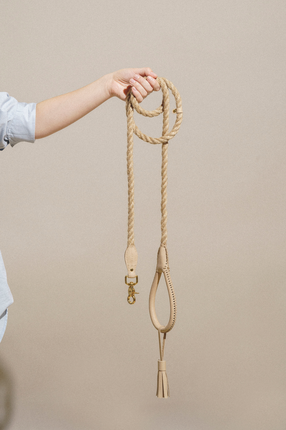 Поводок "Кантри-пони" Бежевый (льняной канат)