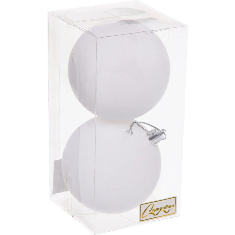 Набор шаров VELOUR «Нежный бархат» 8 см (набор 2 шт), Белый