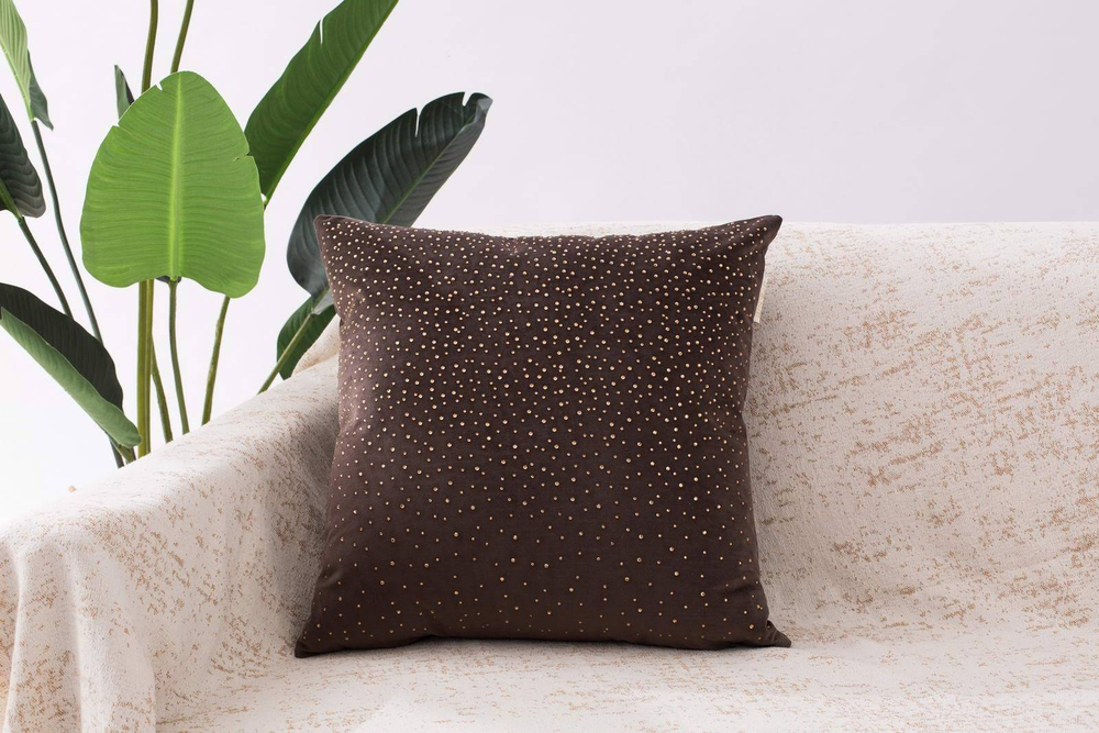 Наволочка 30х50 Sofi De MarkO Кристал темно-коричневая