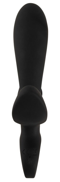 Черный вибратор с функцией расширения Inflatable Triple Vibrator - 18,9 см.