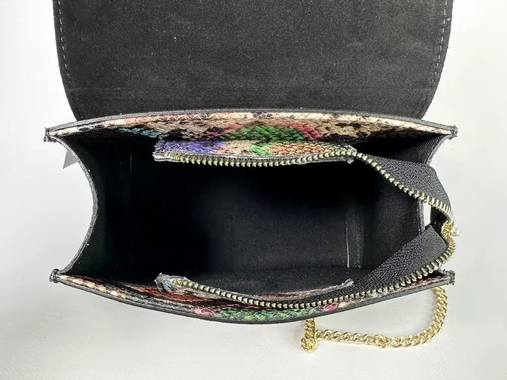 Женская разноцветная сумка из натуральной кожи