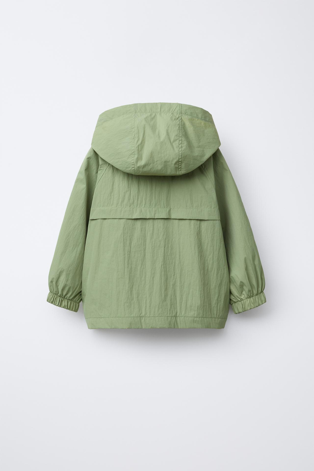 ZARA ДОЖДЕВИК WATER REPELLENT С КАПЮШОНОМ, СВЕТЛО-ЗЕЛЕНЫЙ