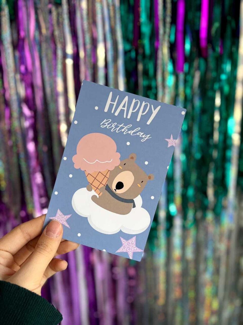 Открытка Мишка Happy Birthday №9  Изображение2
