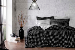 Постельное белье семейное Tivolyo home Macchiato черное