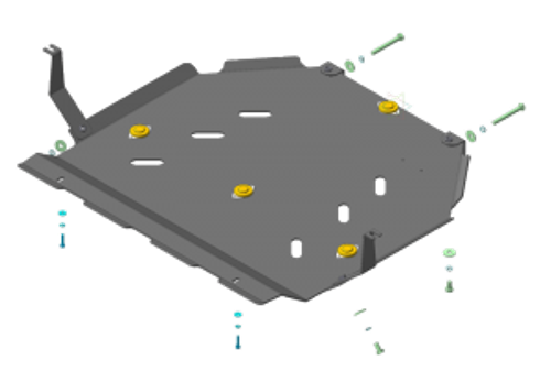 Защита алюминиевая 5мм;защита зад.бампера; Mitsubishi Pajero 4;полный привод;c 2006 MOTODOR.31319