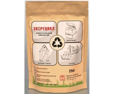 Биосостав Экорецикл Дачный д/выгребных ям, биотуалетов, септиков, 250 гр.