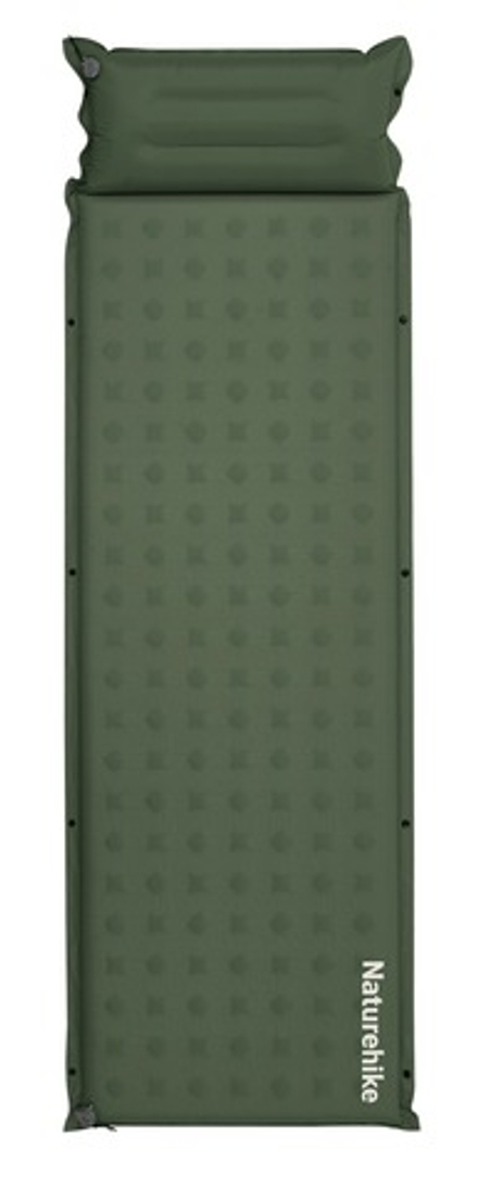Коврик надувной односпальный Naturehike D series, с подушкой, хаки (CNK2550WS025)
