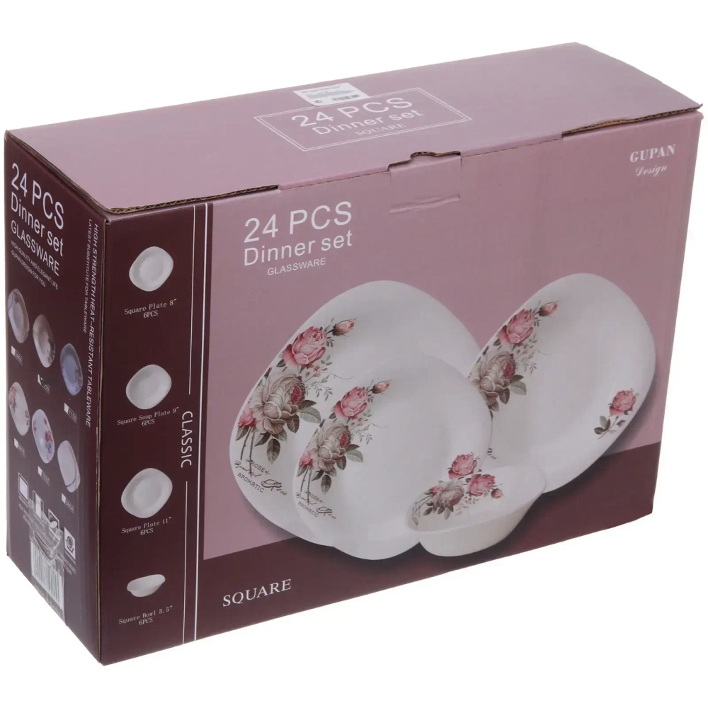 Набор столовой посуды 24 предмета «Весенние цветы» (3вида тарелок по 6шт+6салатников)