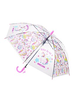 Зонт детский с рисунком Единорожки розовый