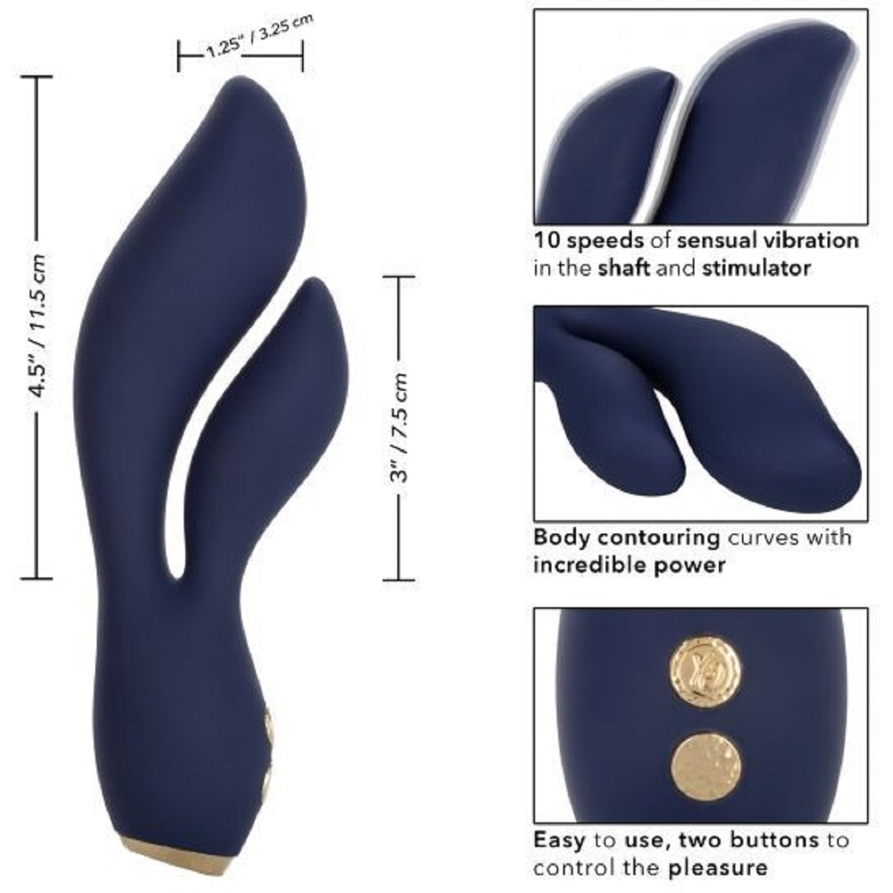 Вибратор с клиторальным стимулятором California Exotic Lilac синий