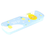 Пенал металлический 2 отделения Alingar, таблица умножения, 55 х 190 мм, "Фрукт", ассорти (роз,голуб,фиолет,син), надпись"Thank you, love you"