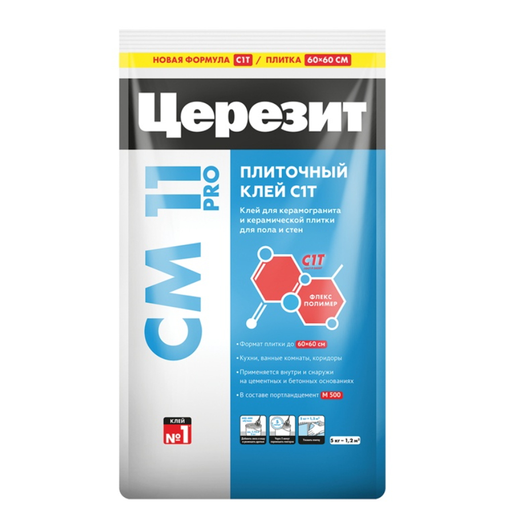 Клей для плитки и керамогранита Церезит CM 11 Pro (5 кг) 202722
