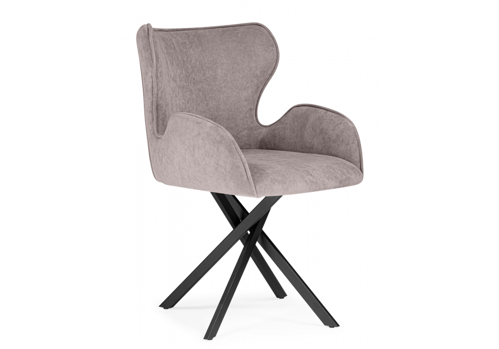 Стул на металлокаркасе Woodville Карлайл латте brendy smoke 04, черный, ножки черные