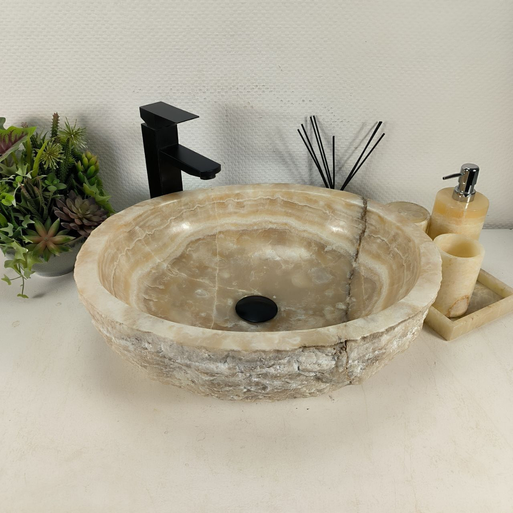 Каменная раковина из оникса Erozy Yellow EO-04510 (51*41*15) 0159 из натурального камня