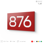 Номер на дверь 876, табличка на дверь для офиса, квартиры, кабинета, аудитории, склада, красная 120х70 мм, Айдентика Технолоджи