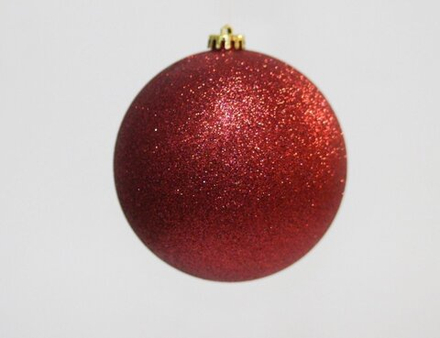 Шар 15см, красный, глиттер, SYQA-0123309-1