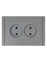 FORTE&PIANO Розетка 2-местная без заземления без защитных шторок безвинтовое крепление 10А FP526 сталь IEK