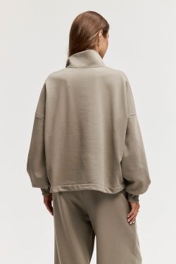 Олимпийка на молнии цвета хаки