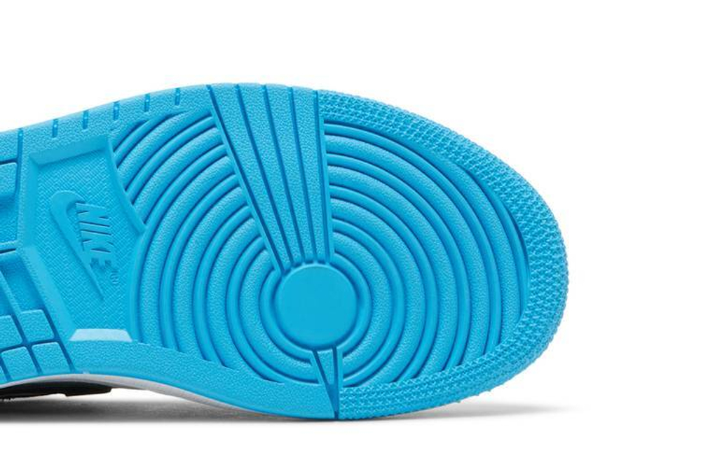 Кроссовки Jordan Air Jordan 1 Og "Black Blue Toe" (Женская размерная сетка)