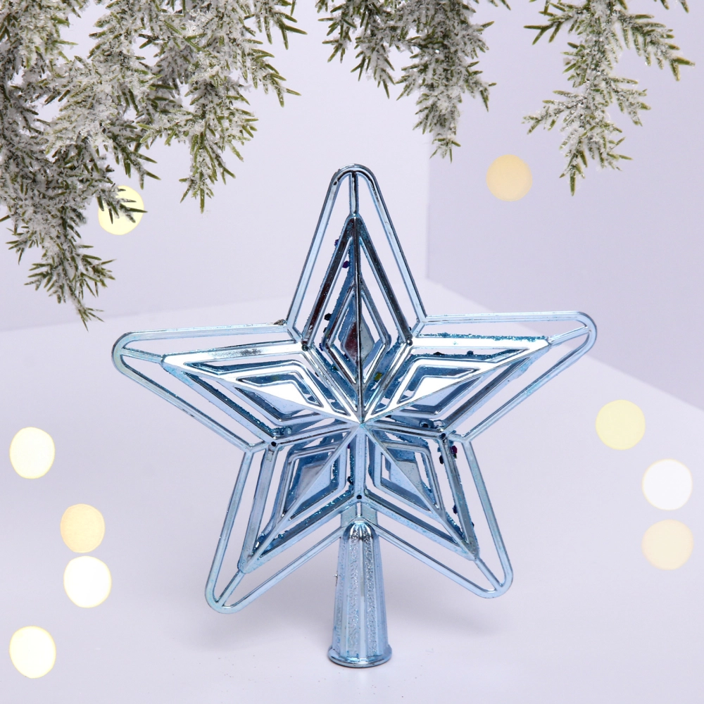 Звезда на ёлку «Ажурный вечер» 15 см, Голубой