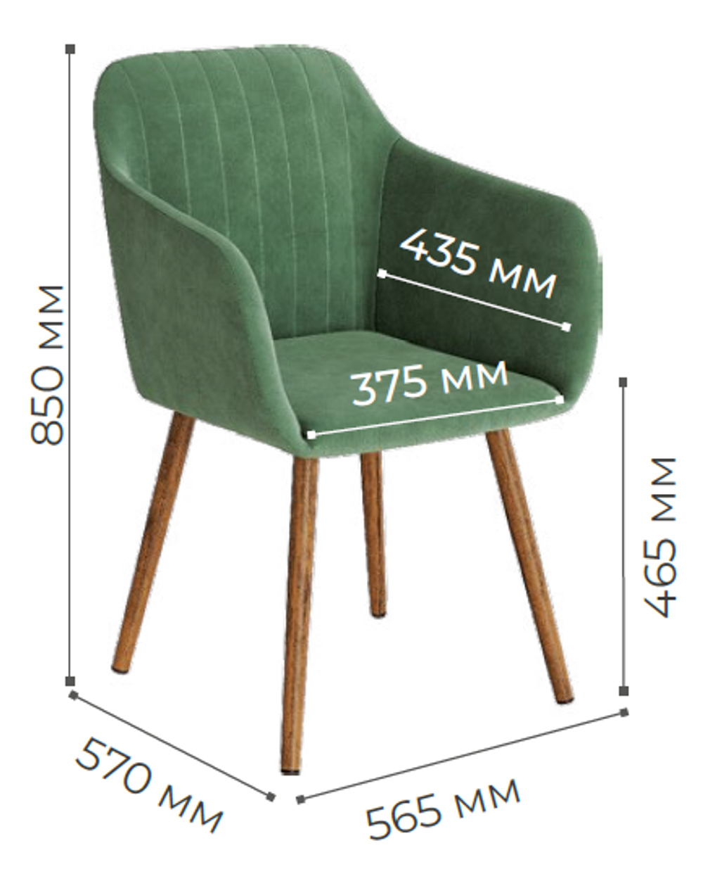Стул Ирис темно-зеленый Ultra Forest / черный/ПВХ Дуб Шоколад