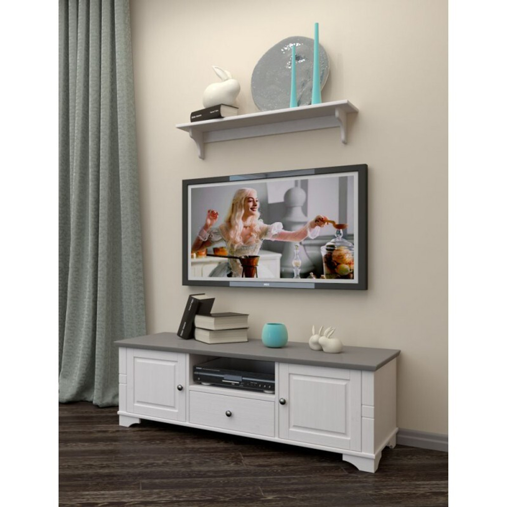 Полка настенная «Бейли» белый воск