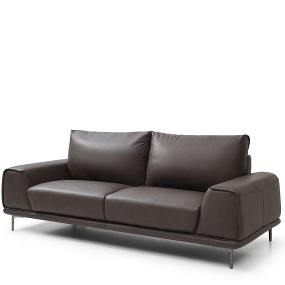 Трехместный диван Nolan 222 см из натуральной коричневой кожи