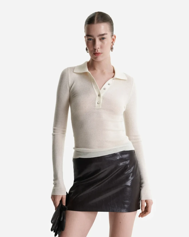 Джемпер поло молочный