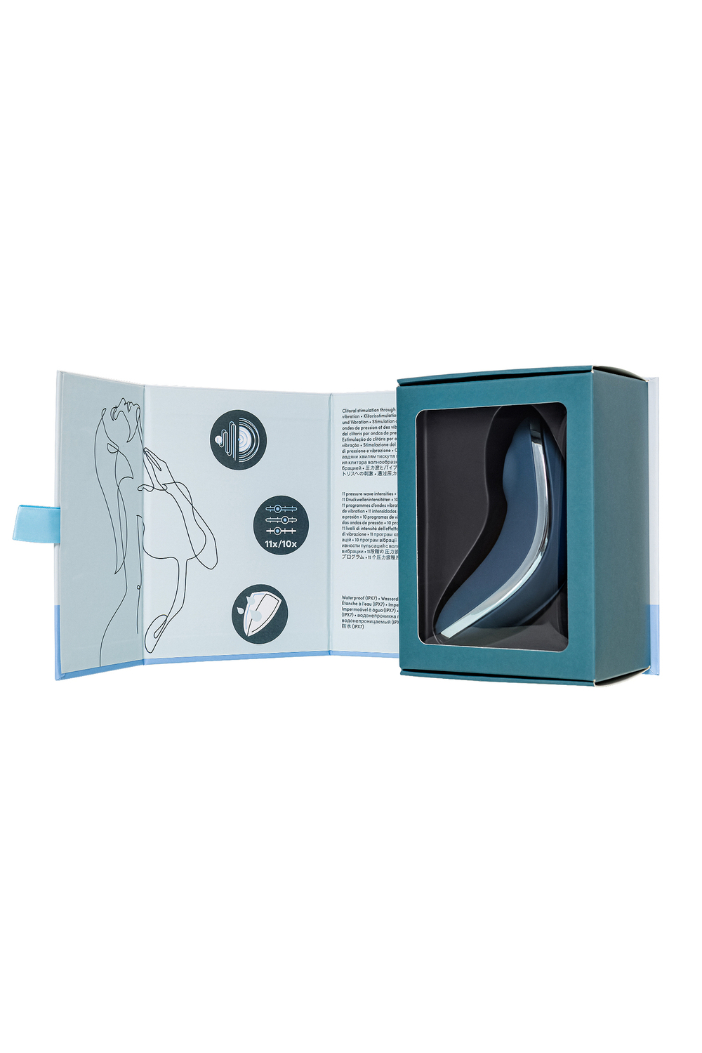 Вакуум-волновой стимулятор клитора с вибрацией Satisfyer Vulva Lover 1, силикон, синий, 11,9 см