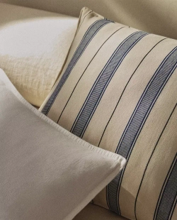 ZARA HOME НАВОЛОЧКА В ПОЛОСКУ, СИНИЙ